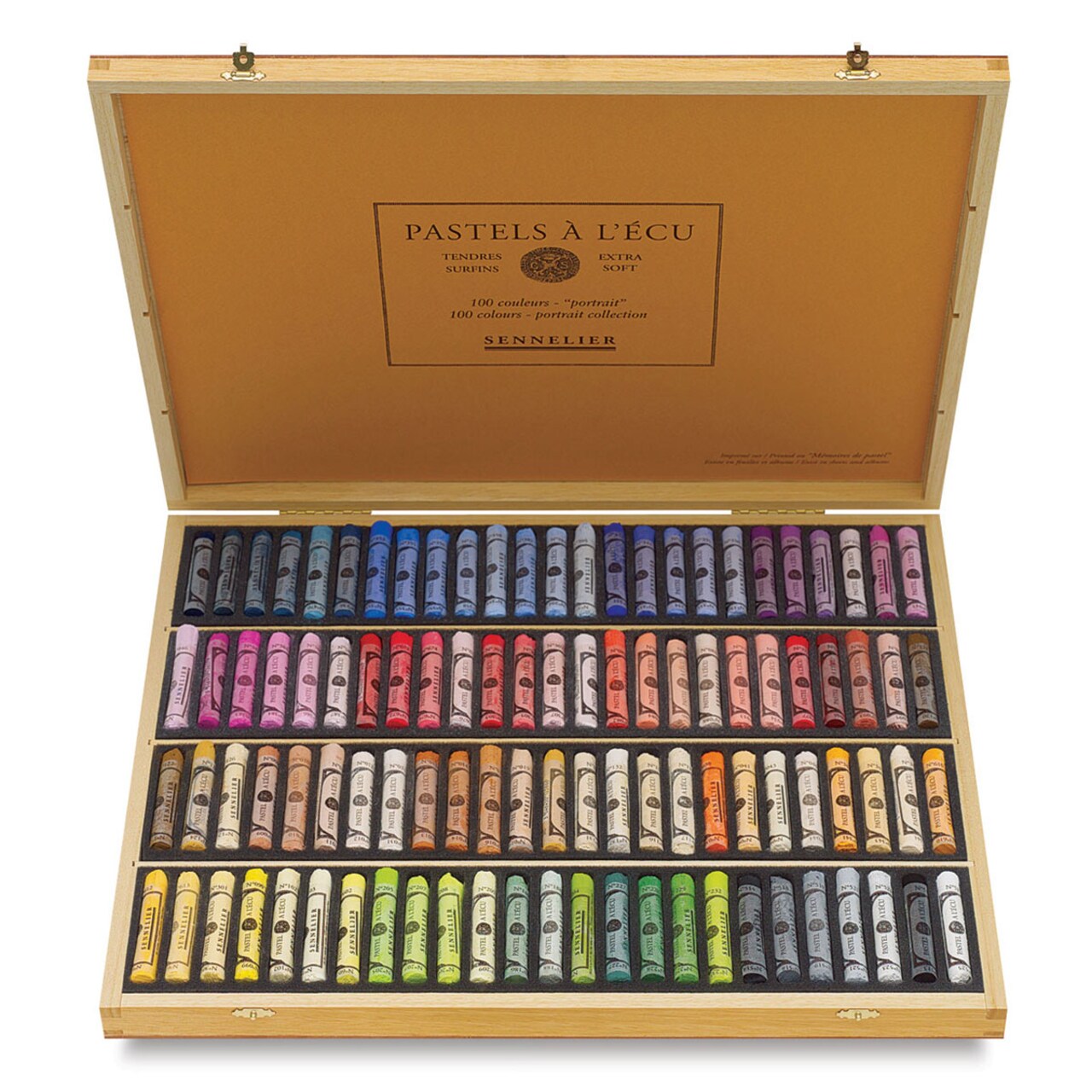 Sennelier Soft Pastels - Set of 100, Portrait Colors, Wood Box